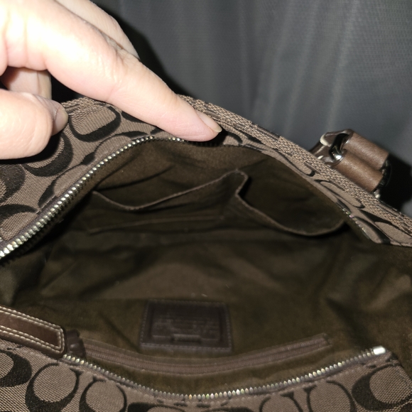 Coach Brown and Black Signature Tote - Picture 3 of 3